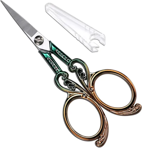 YOUGUOM Tijeras de bordado, pequeñas tijeras de precisión afiladas para coser artesanías, herramientas de manualidades, costura, hilo de hilo de