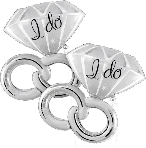 Miniatura 17 de KatchOn, Lindo Globo de Anillo de Diamante - Paquete de 4, 18 Pulgadas Decoraciones para Despedida de Soltera Globos de Anillo de Compromiso