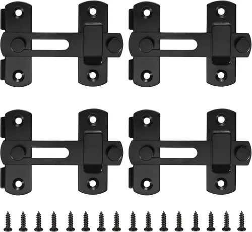 Miniatura 8 de 2 cerraduras y pestillos para puertas corredizas de granero de 180°, cerraduras de puerta corrediza de granero, cerradura de hebilla de perno