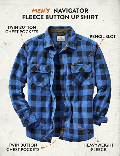 Miniatura 5 de Legendary Whitetails, Navigator - Camisa de vellón para hombre, con botones