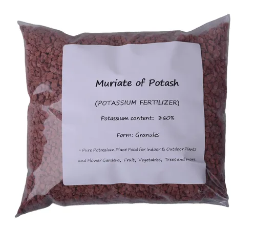Fertilizante de potasio para plantas, muriato de fertilizante de potasa (60% de contenido de potasio) Alimento vegetal para plantas y crecimiento de