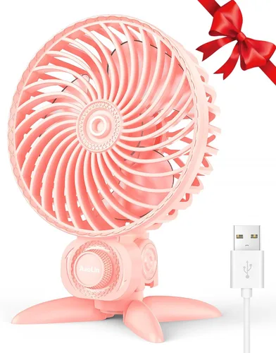 AaoLin Ventilador pequeño USB, ventiladores de escritorio con velocidades variables CVT, flujo de aire de enfriamiento fuerte, portátil silencioso,