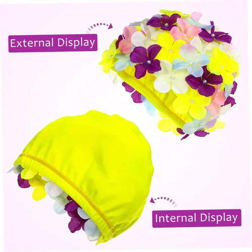 Miniatura 8 de VANZACK Gorros de ducha para mujer, gorro de natación con flores, gorro de natación floral, gorro de natación para mujer