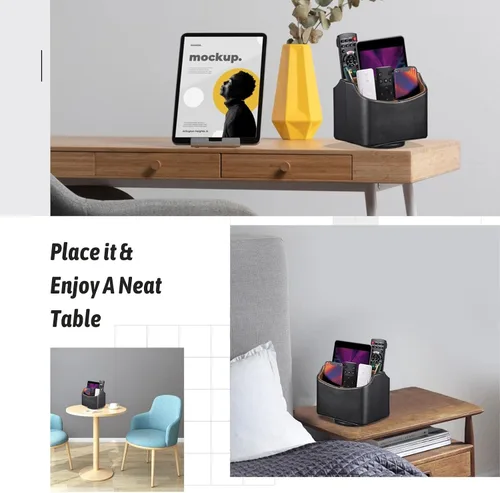 Miniatura 7 de Soporte para control remoto, organizador de escritorio giratorio, mesita de noche para control remoto de TV, tabletas, teléfonos, lentes, libros