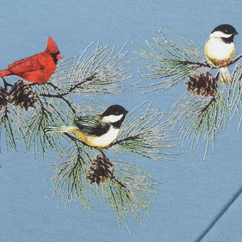 Miniatura 2 de Chickadees & Cardinal - Sudadera de manga larga con cuello redondo - Azul pizarra