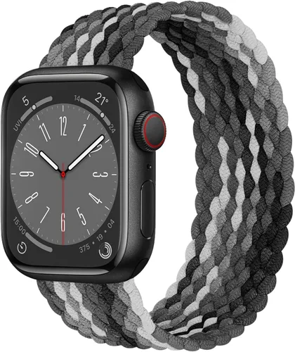 Miniatura 17 de Correa trenzada Solo Loop para Apple Watch de 40 mm, 42 mm, 41 mm, 38 mm, 44 mm, 46 mm, 45 mm Ultra/3 2 49 mm para hombres/mujeres, correa de nylon