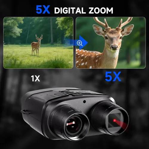 Miniatura 5 de Gafas de visión nocturna, prismáticos infrarrojos de visión nocturna 4K con batería recargable de 4000mAh, tarjeta TF de 32GB para acampar, regalo