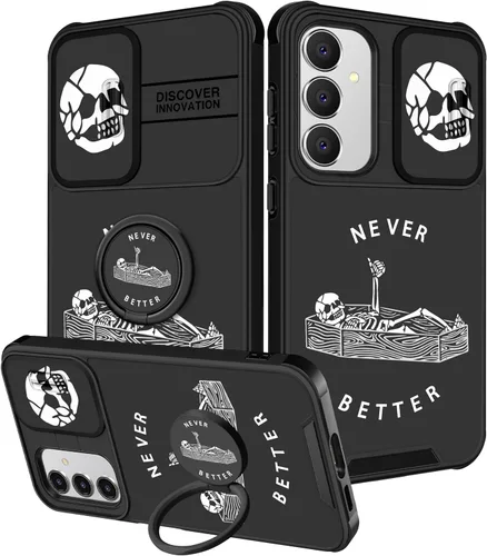 Miniatura 19 de Funda 2 en 1 para Samsung Galaxy Note 10 Plus con diseño de calavera para teléfono con diseño de esqueleto para yoga, fantasma, horror, con cubierta