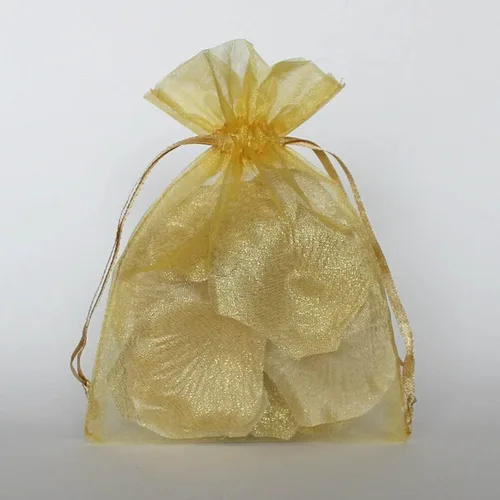 Miniatura 6 de 50 bolsas de organza de regalo con cordón dorado de 4 x 6 pulgadas para baby shower, Navidad, cumpleaños de niñas, recuerdos de fiesta, boda, Oro 4