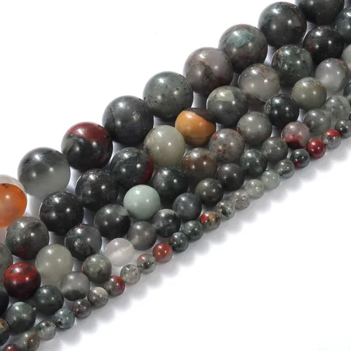 Miniatura 2 de Cuentas de piedra de sangre africana natural de 0.236 pulgadas, cuentas de piedras preciosas coloridas para hacer joyas, regalos para mujeres