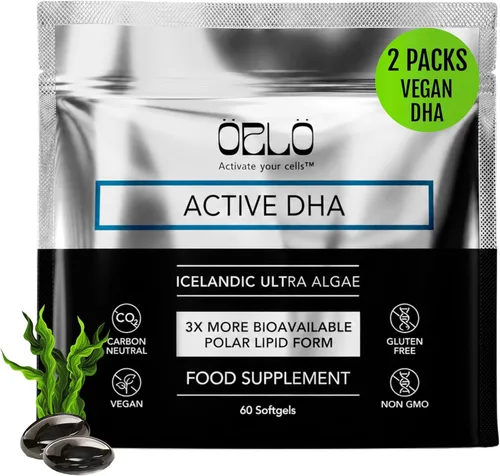 Miniatura 13 de Orlo Suplemento DHA de 1000 mg – 3 veces absorción natural islandés nórdico omega 3 DHA y EPA para apoyo cerebral y ocular – Alternativa de aceite