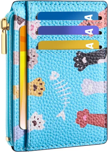 Miniatura 22 de Tipmile Tarjetero compacto para tarjetas de crédito con ventana de identificación para mujer, delgada y minimalista, bolsillo frontal, cartera