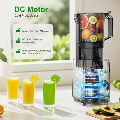 Miniatura 3 de AGLUCKY Exprimidor de prensa en frío, extractor de jugo de canal de alimentación grande, máquina de autoalimentación de alto rendimiento de jugo