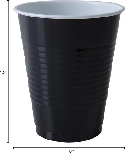 Miniatura 9 de Hanna K. Signature - Vasos desechables de plástico para fiestas, resistentes de 18 onzas, 50 unidades Negro