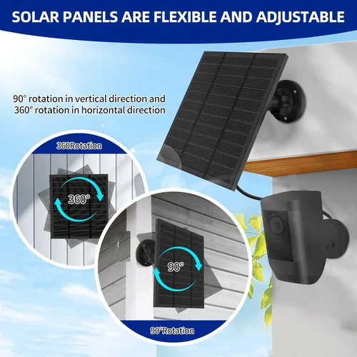 Miniatura 4 de Paneles solares para cámara Ring al aire libre inalámbrica (Nueva Generación) Cargador de panel solar de 5W 5V con USB-C y enchufe para Spotlight