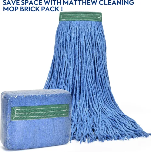 Miniatura 3 de Matthew Cleaning - Paquete de 3 trapeadores de algodón de 16 onzas, cuerda abierta de algodón, recambios de cuerda resistente, mezcla universal