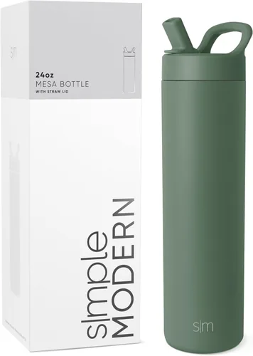 Miniatura 37 de Simple Modern Botella de agua con tapa de pajilla Termo de acero inoxidable aislado Botellas de agua reutilizables para viajes para gimnasio