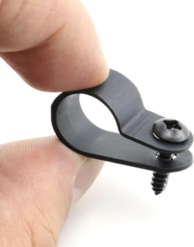 Miniatura 3 de heyous Abrazadera de cable tipo R de 1/2 pulgada (0.520 in) de 1/2 pulgada (0.520 in) de sujeción de tubo de manguera de alambre de nailon fijo