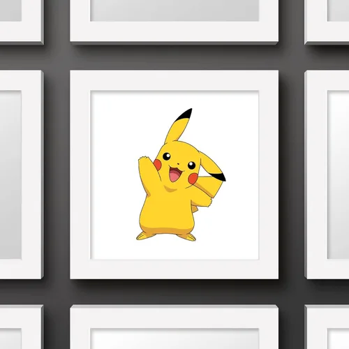 Miniatura 3 de Trends International Gallery Pops Pokemon - Pikachu Waving Pose - Arte de pared, versión enmarcada blanca, 12 x 12 pulgadas Versión enmarcada
