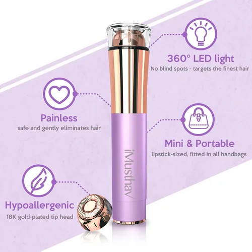 Miniatura 2 de Depilación facial para mujeres, removedor de vello facial eléctrico sin dolor e impecable, afeitadora facial y recortadora para labio superior