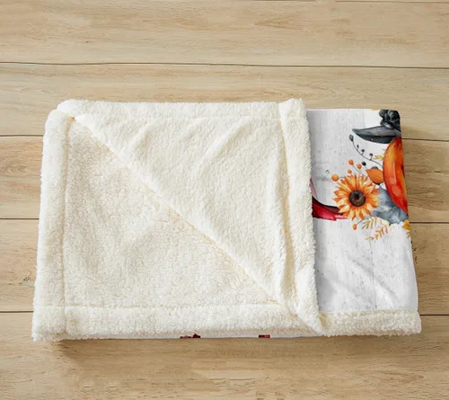 Miniatura 3 de Manfei Manta de Halloween de flamenco rosa para sofá, manta de otoño con hojas de girasol y calabaza para decoración de habitación de niños y niñas