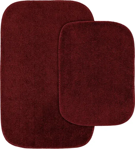 Miniatura 121 de Garland Rug 2 alfombras de baño tradicionales de nailon lavables color morado (17 x 24 pulgadas, 21 x 34 pulgadas), suaves, absorbentes y elegantes