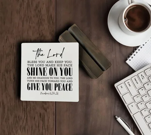 Miniatura 5 de Placa de Madera con Cita Cristiana - Números 6:24-26 - Que el Señor te Bendiga y te Mantenga, Soporte de Madera, Versículo de la Biblia como Regalo