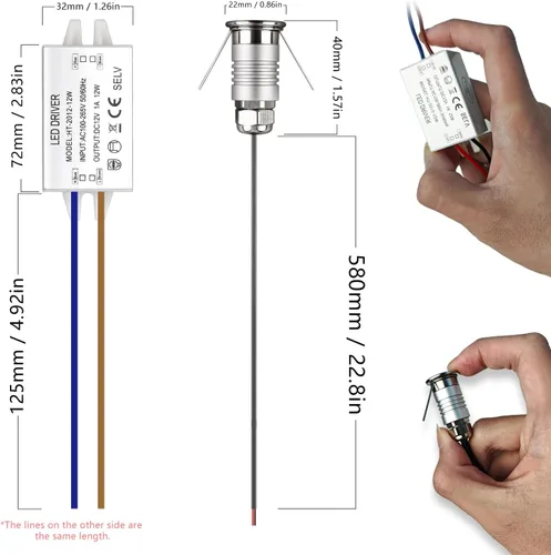 Miniatura 2 de Mini lámpara subterránea 201, 1 W, DC12 V, IP67, tipo empotrado de bajo voltaje, cubierta de acero inoxidable 304, adecuada para terrenos al aire