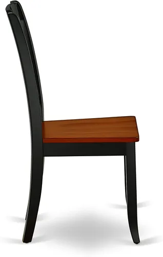 Miniatura 6 de East West Furniture DAC-BCH-W Danbury - Juego de 2 sillas de comedor de madera maciza, con respaldo de listones, color negro y cereza
