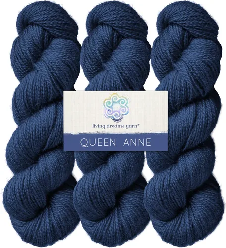Miniatura 10 de Living Dreams Queen Anne LACE - Ovillo de lana 100% suave y lujosamente suave, color azul
