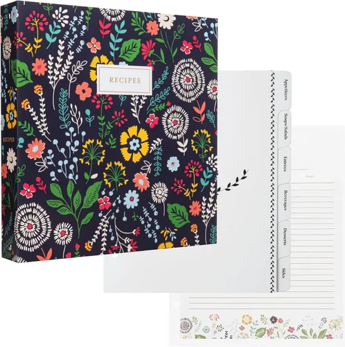 Miniatura 23 de Jot & Mark - Organizador de recetas con 3 anillos (Cosecha otoñal) 50 tarjetas de recetas de 4 x 6, separadores de página completa y protectores