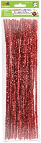 Miniatura 10 de Krafty Kids GC025E, tallos de felpilla de oropel, limpiadores de tuberías con purpurina, 0.236 in por 12 pulgadas, blanco, 1/4 x 12 pulgadas x 35