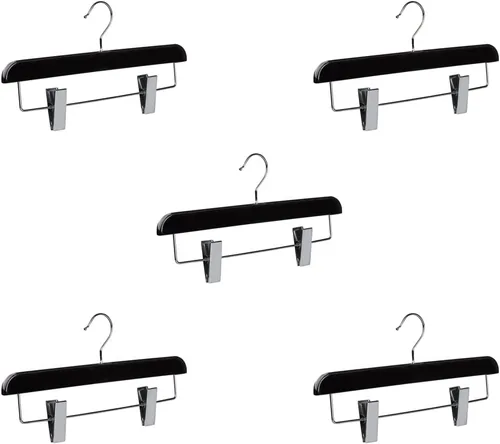 Miniatura 16 de Abs - Perchas de plástico para pantalones, perfectas para faldas, pantalones, pantalones de vestir, jeans y más, juego de 5 unidades, color dorado