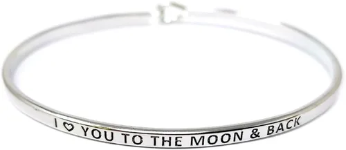 Miniatura 8 de By you - Brazalete con gancho, pulsera delgada grabada con un mensaje positivo e inspirador