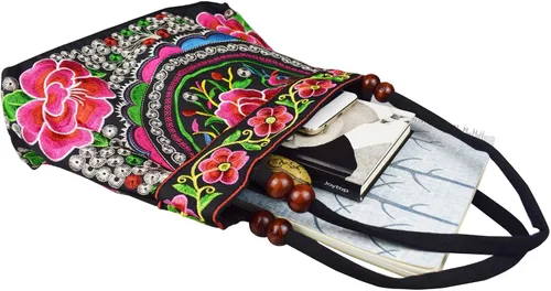 Miniatura 4 de Bolsos de hombro para mujer, estilo vintage, bordados, florales, para mujer