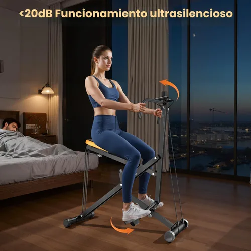 Miniatura 5 de OWLSKY - Máquina de remo y sentadillas para entrenamiento en casa, plegable con asistencia para sentadillas y entrenador de remo con monitor LCD, 3