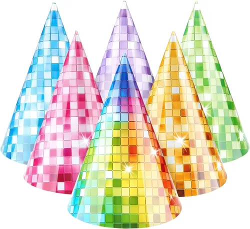 Miniatura 21 de WERNNSAI 12 Pcs Birthday Party Hats Assorted Themes Cone Paper Headbands Multiple Styles, Easy to Assemble with Elastic Strings, Kids Birthday