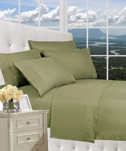 CELINE LINEN Juego de sábanas de lujo en Amazon 1800 de calidad hotelera, sin arrugas, 4 piezas con bolsillos profundos, tamaño California King,