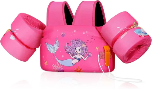 Miniatura 39 de MoKo Chaleco de natación para niños pequeños, flotadores de brazo de natación de 22 a 66 libras, niños y niñas, con dibujos animados, alas de agua