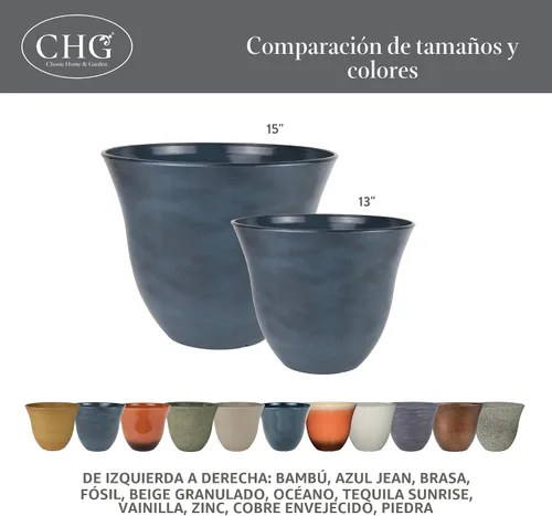 Miniatura 6 de Classic Home and Garden Macetas de Resina Honeysuckle - Macetas Ligeras para Plantas de Interior y Exterior - Macetas de Plástico Resistentes a UV