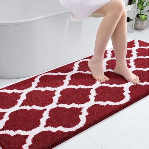 Miniatura 28 de OLANLY Alfombras de baño de 24 x 16 pulgadas, microfibra suave y absorbente, antideslizante y peluda, lavable a máquina, tapetes para el suelo