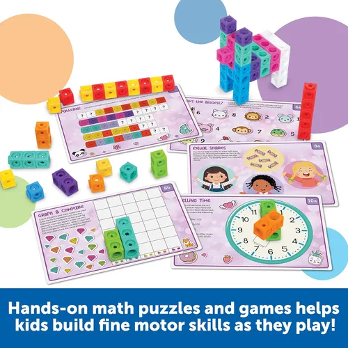 Miniatura 3 de Learning Resources MathLink Cubes - Juego de actividades matemáticas para jardín de infantes, artículos imprescindibles para el aula, actividades
