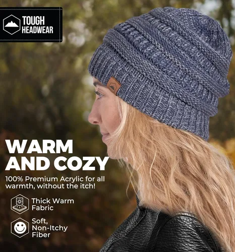 Miniatura 17 de Gorro de punto para mujer, cálido y suave, elástico, para clima frío de Tough Headwear