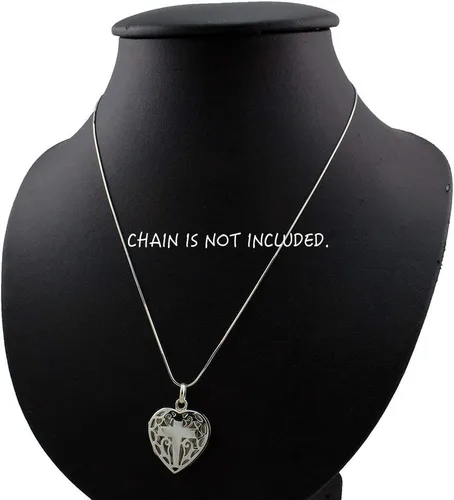 Miniatura 3 de WithLoveSilver - Colgante de plata de ley 925 con forma de corazón y filigrana, Plata esterlina