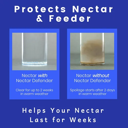 Miniatura 5 de Sapphire Labs Nectar Defender - Extensor de néctar de colibrí que prolonga la vida útil del néctar para comederos de colibríes, funciona