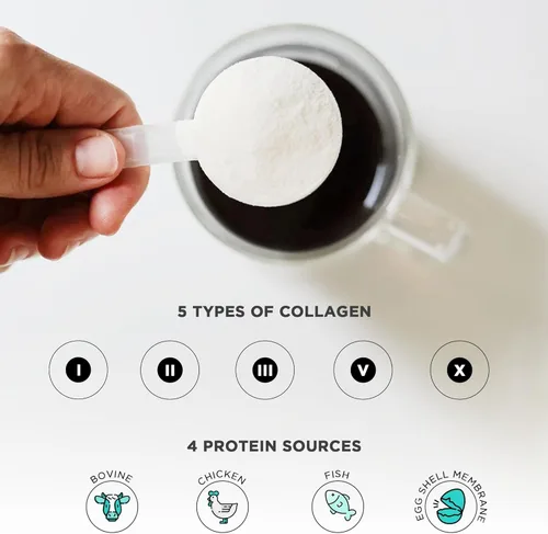 Miniatura 5 de Vital Vitamins Polvo de péptidos de colágeno múltiple + multivitaminas para hombres