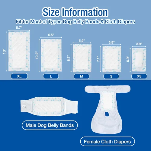 Miniatura 4 de Pet Soft Forros desechables para pañales para perros, almohadillas elevadoras para la mayoría de los pañales lavables para perros y bandas