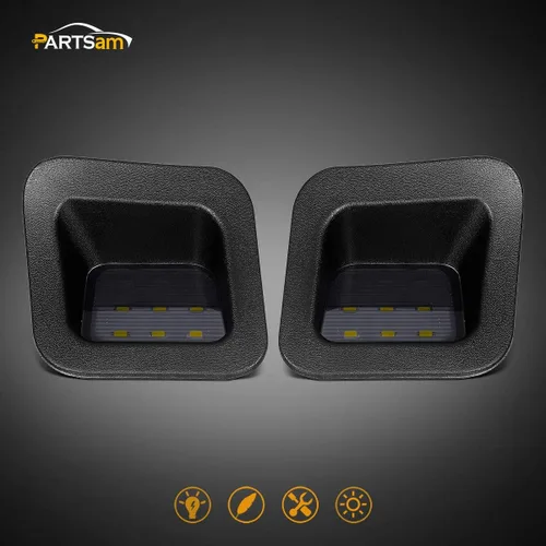 Miniatura 2 de Ensemble de luces LED Partsam para matrícula con carcasa negra ahumada Compatible con Dodge Ram 1500 2500 3500 2003-2018 para camioneta Pickup