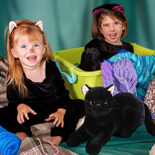 Miniatura 6 de Sosation - Peluche de gato de 16 pulgadas, juguete de gato negro realista de felpa suave, almohada de peluche linda, regalos lindos para niños