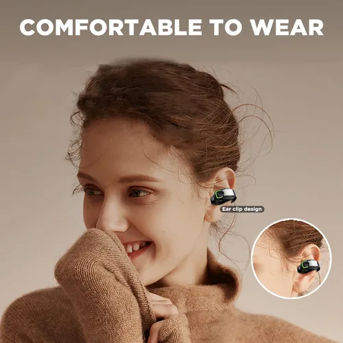 Miniatura 6 de Auriculares Bluetooth de oreja abierta: auriculares de conducción de aire con auriculares de clip y estuche de carga para correr y entrenar